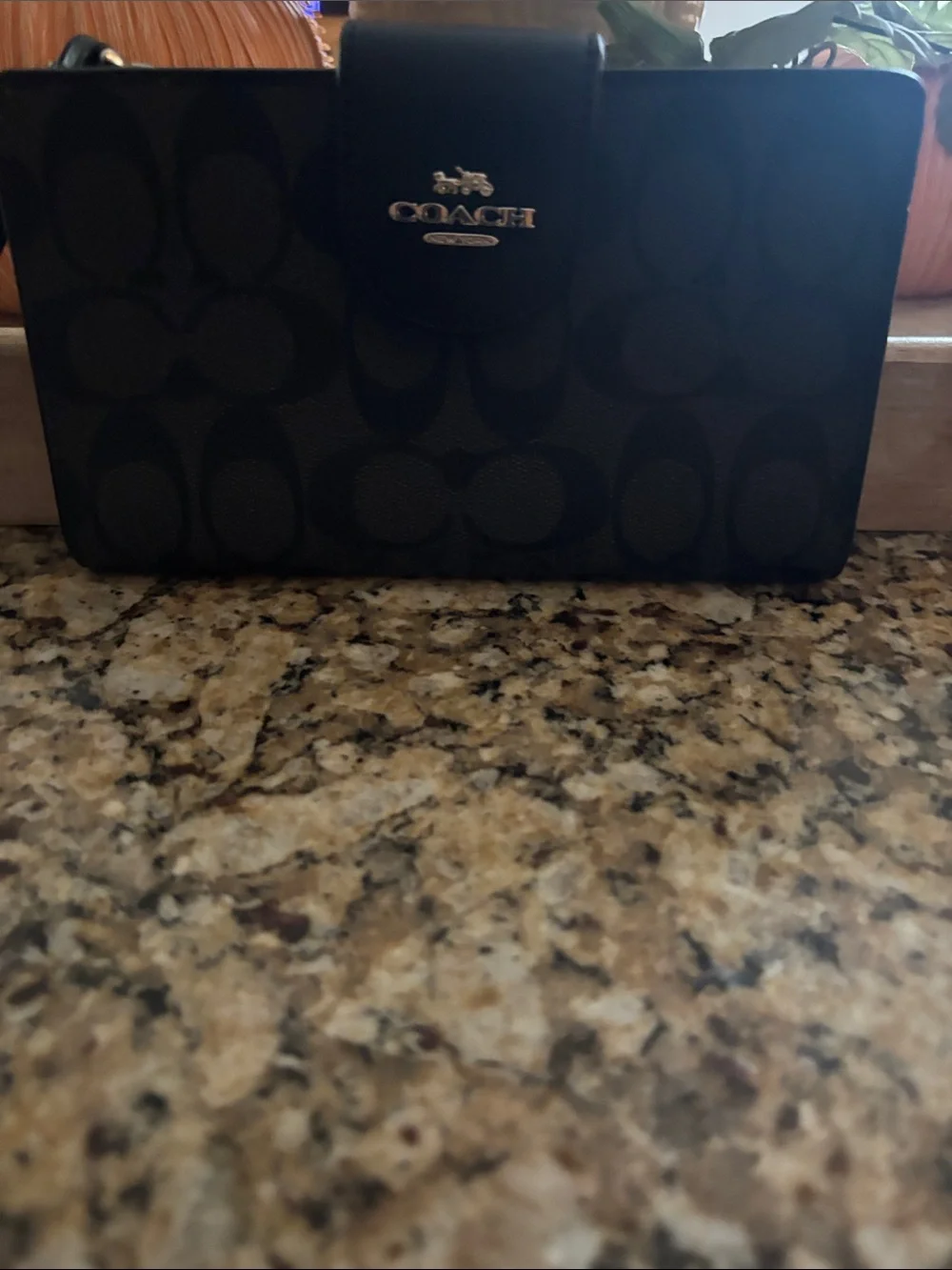 Coach Black Signature Clutch Wallet